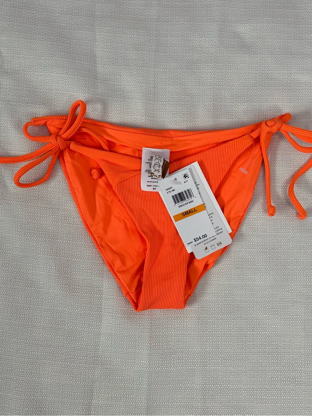 NWT Becca Side Tie Demi Scoop Basic Bikini Bottom Sz Small -